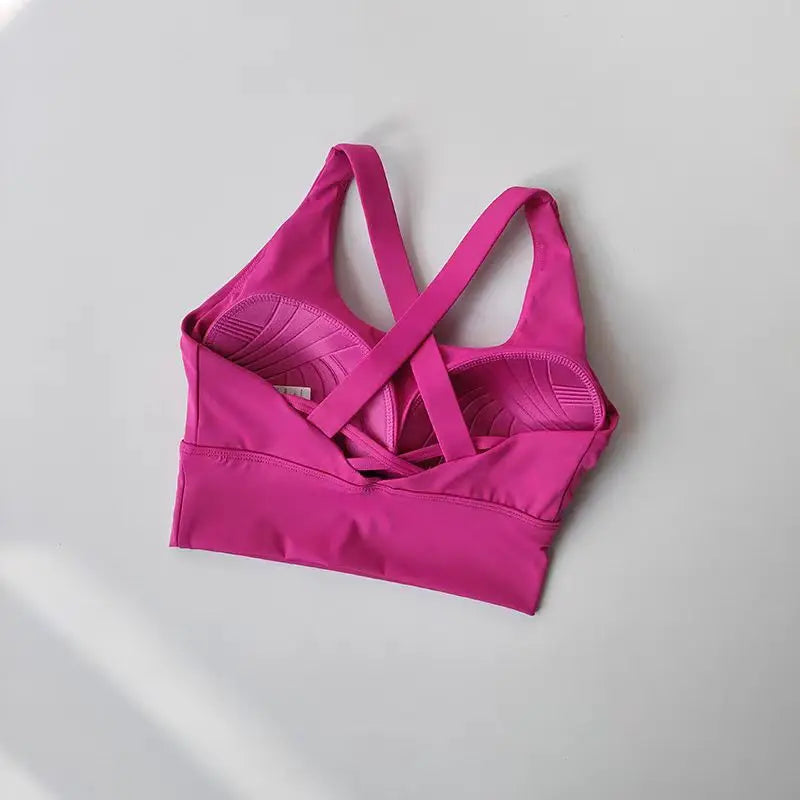 Sujetador deportivo con almohadilla fija de alta intensidad, a prueba de golpes, para correr, gimnasio, push-up, yoga, fitness, lencería, ropa interior profesional para mujer