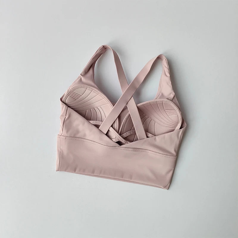 Sujetador deportivo con almohadilla fija de alta intensidad, a prueba de golpes, para correr, gimnasio, push-up, yoga, fitness, lencería, ropa interior profesional para mujer