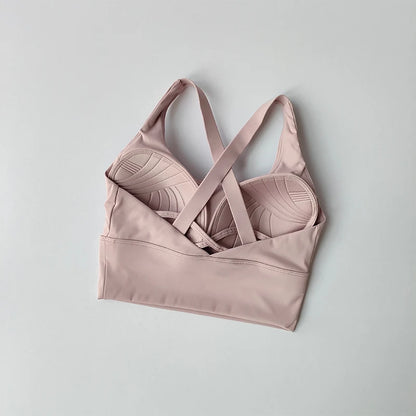 Sujetador deportivo con almohadilla fija de alta intensidad, a prueba de golpes, para correr, gimnasio, push-up, yoga, fitness, lencería, ropa interior profesional para mujer