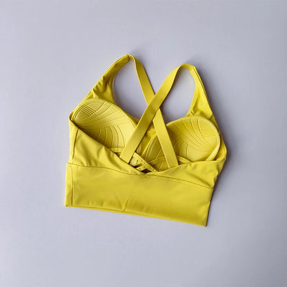 Sujetador deportivo con almohadilla fija de alta intensidad, a prueba de golpes, para correr, gimnasio, push-up, yoga, fitness, lencería, ropa interior profesional para mujer