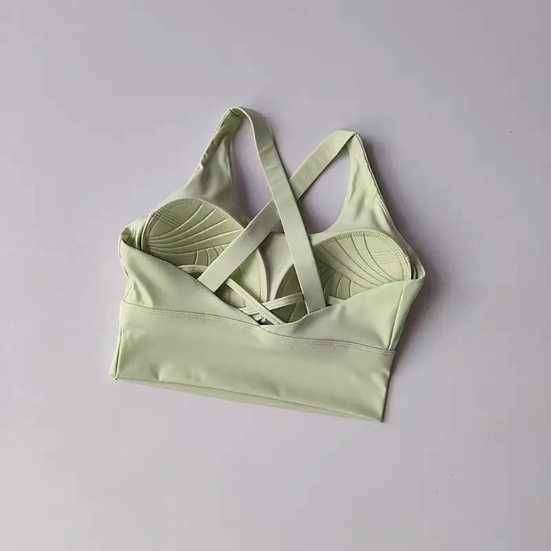 Sujetador deportivo con almohadilla fija de alta intensidad, a prueba de golpes, para correr, gimnasio, push-up, yoga, fitness, lencería, ropa interior profesional para mujer