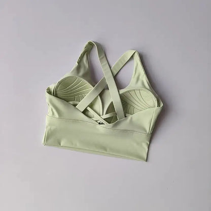 Sujetador deportivo con almohadilla fija de alta intensidad, a prueba de golpes, para correr, gimnasio, push-up, yoga, fitness, lencería, ropa interior profesional para mujer