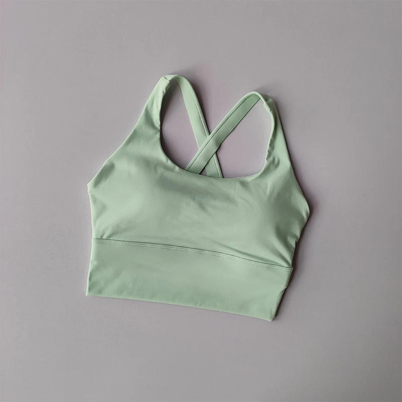 Sujetador deportivo con almohadilla fija de alta intensidad, a prueba de golpes, para correr, gimnasio, push-up, yoga, fitness, lencería, ropa interior profesional para mujer