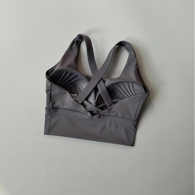 Sujetador deportivo con almohadilla fija de alta intensidad, a prueba de golpes, para correr, gimnasio, push-up, yoga, fitness, lencería, ropa interior profesional para mujer