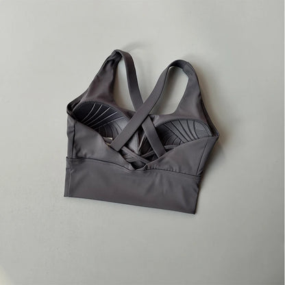 Sujetador deportivo con almohadilla fija de alta intensidad, a prueba de golpes, para correr, gimnasio, push-up, yoga, fitness, lencería, ropa interior profesional para mujer