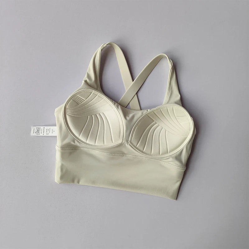 Sujetador deportivo con almohadilla fija de alta intensidad, a prueba de golpes, para correr, gimnasio, push-up, yoga, fitness, lencería, ropa interior profesional para mujer