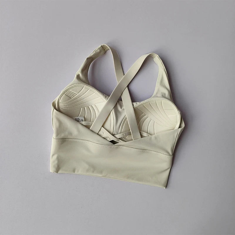 Sujetador deportivo con almohadilla fija de alta intensidad, a prueba de golpes, para correr, gimnasio, push-up, yoga, fitness, lencería, ropa interior profesional para mujer
