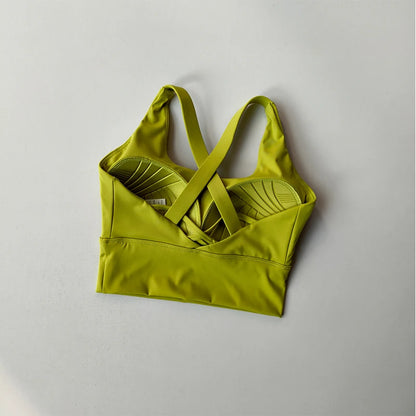 Sujetador deportivo con almohadilla fija de alta intensidad, a prueba de golpes, para correr, gimnasio, push-up, yoga, fitness, lencería, ropa interior profesional para mujer